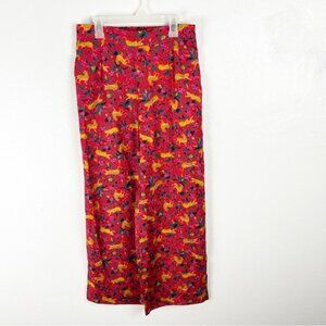 J. CREW Collection 100% Silk Floral Big Cat Jungle Print Twill Pull On Pants 2